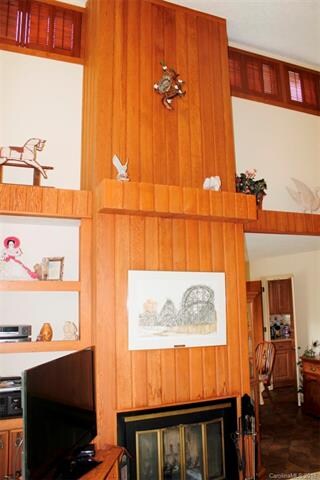 2 story wood burning fireplace for cozy winter day