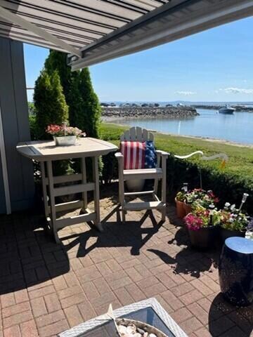 Patio with gorgeous water views