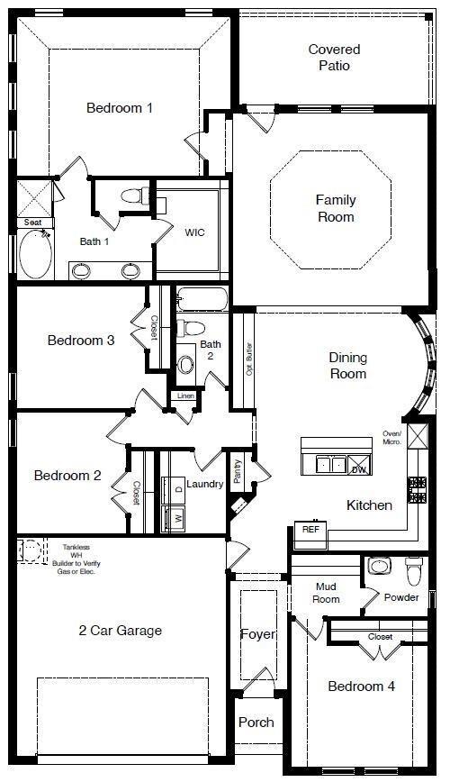 The Live Oak Floor plan by DR Horton - reversed le