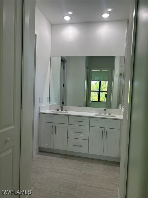 Bathroom featuring vanity
