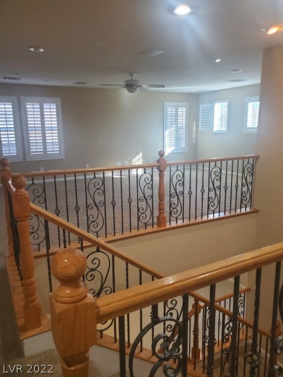 upper stair case and 2nd family room/loft
