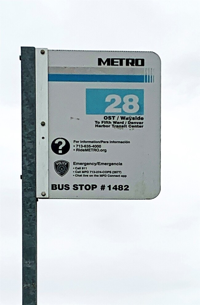 Houston Metro Bus stop right in front.