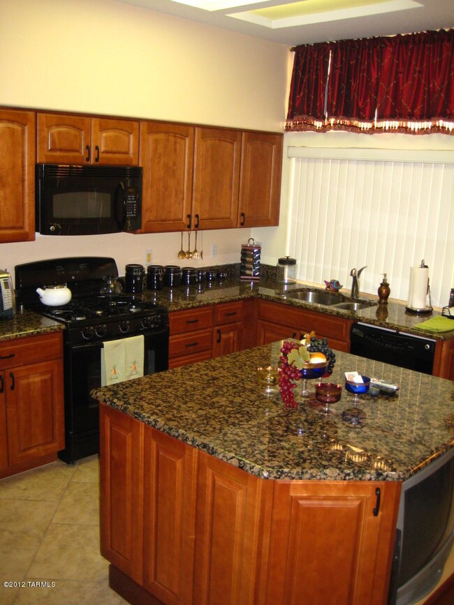 Extended granite kitchen island