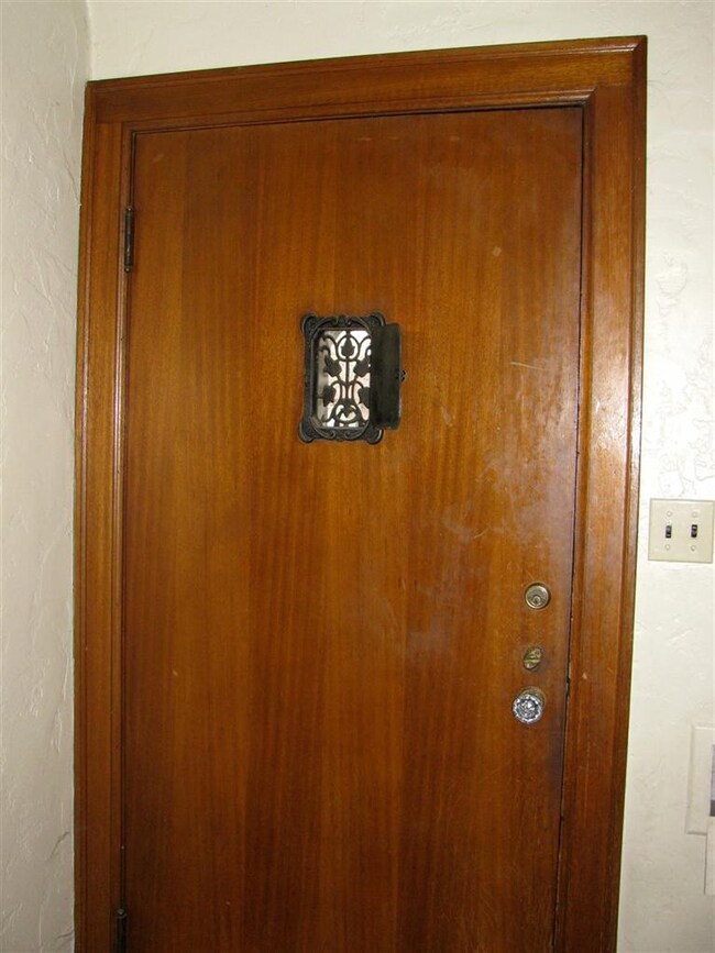 An antique peep hole.