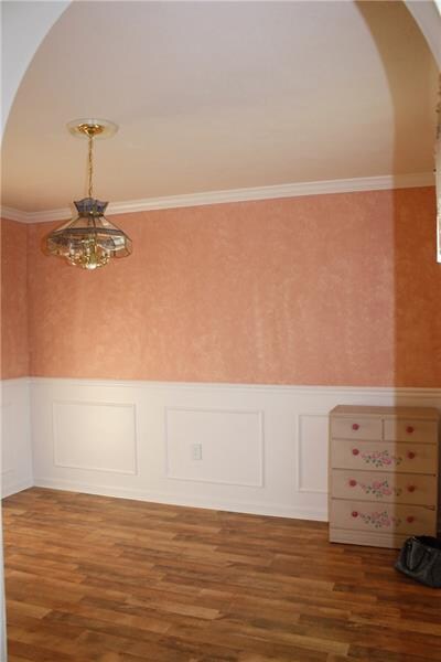 Dining room with wainscoting