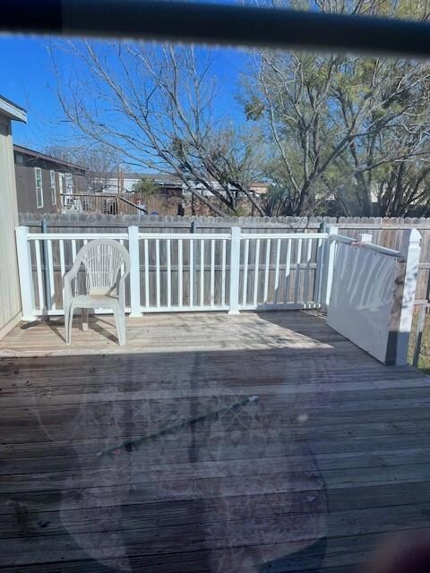 Deck off of kitchen area.