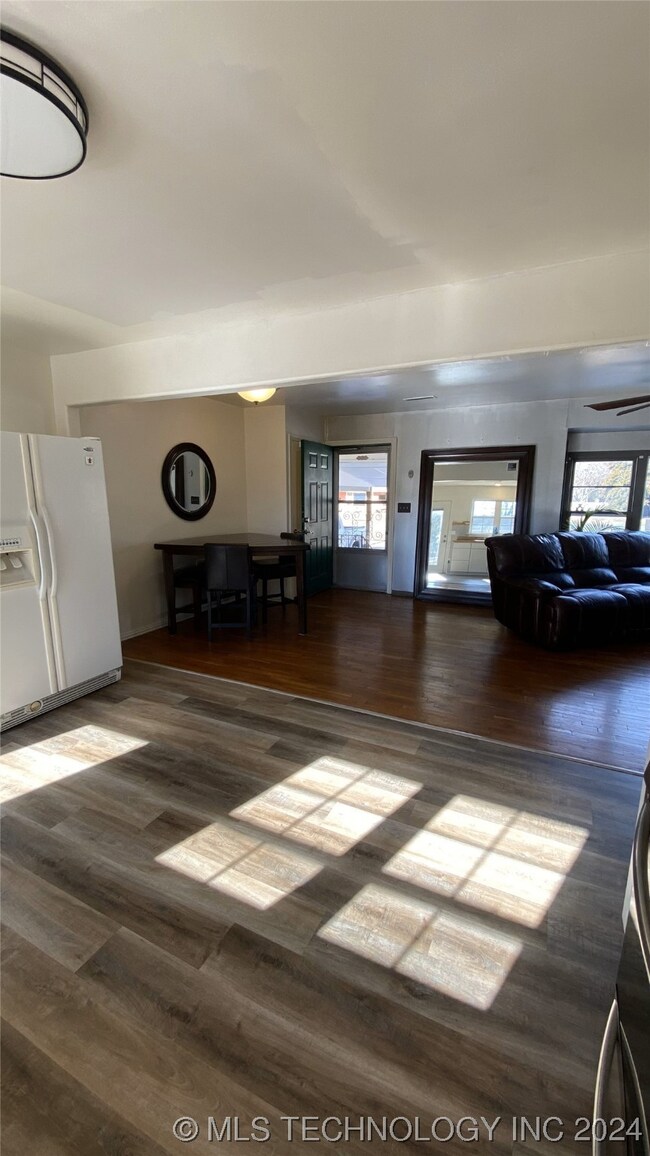 Open kitchen and living area