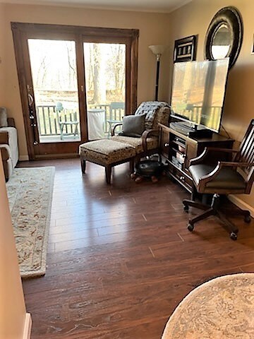 Enjoy the view of the backyard from the spacious l