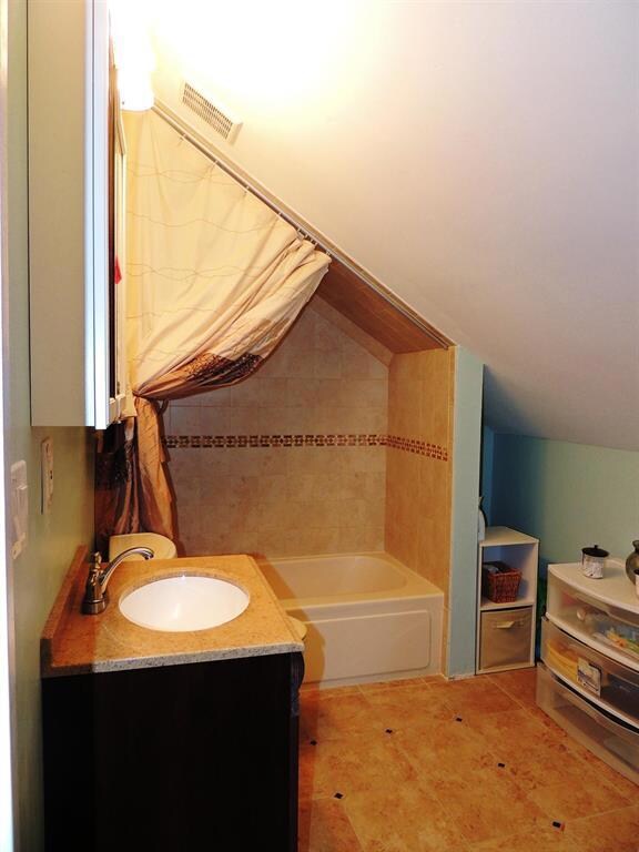 Newly renovated master bath.