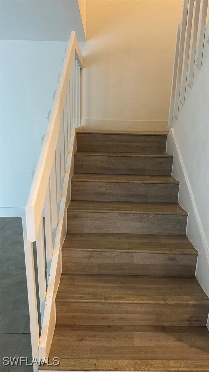 Staircase with baseboards