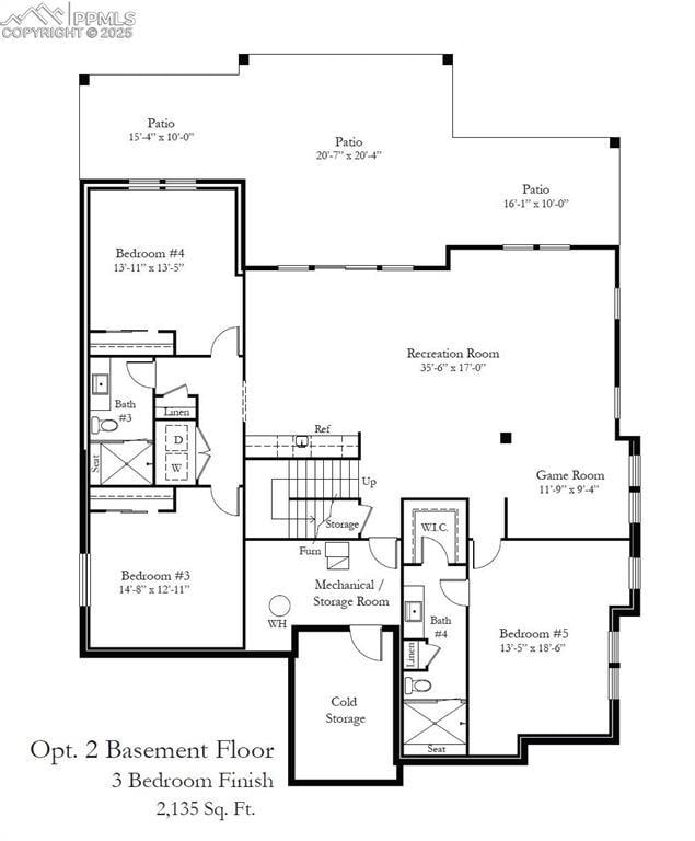 Telluride basement floorplan option 2