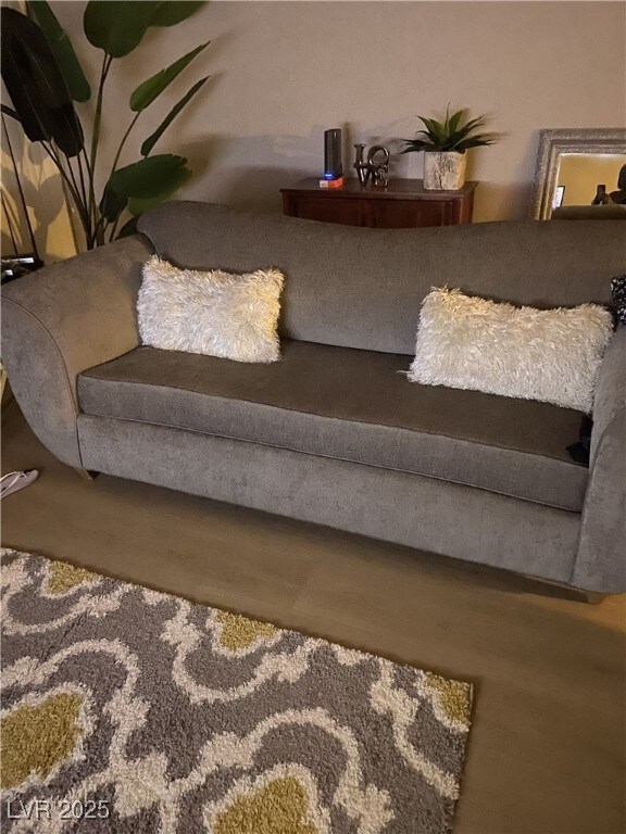 Living room with wood finished floors