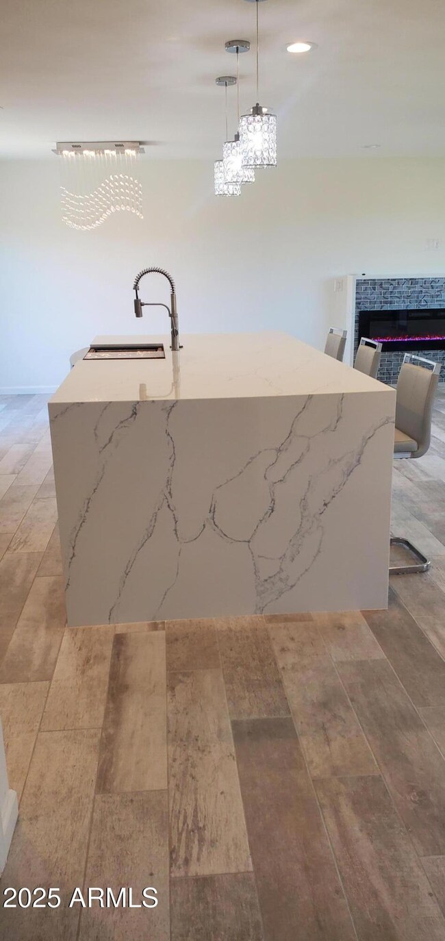 Waterfall Kitchen Island