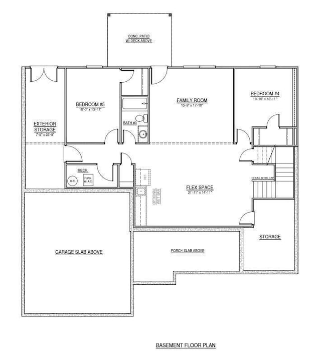Silver Lake Floor Plan - Basement