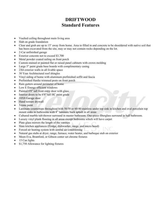 Driftwood - Standard Features-1