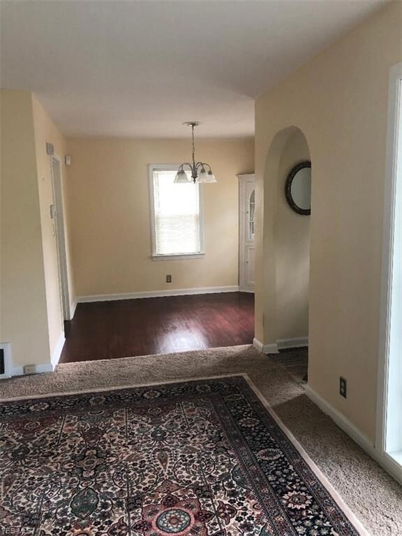 View from living room to dining room