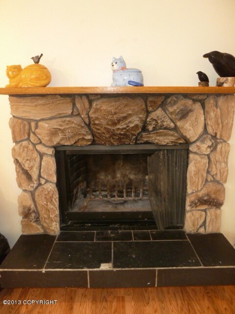 Wood fireplace in the living room