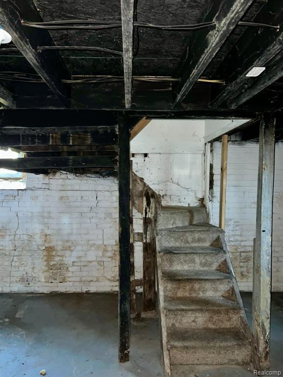 View of unfinished below grade area