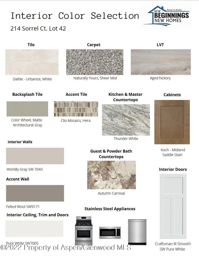 5 Interior Color Selections for 214 Sorr