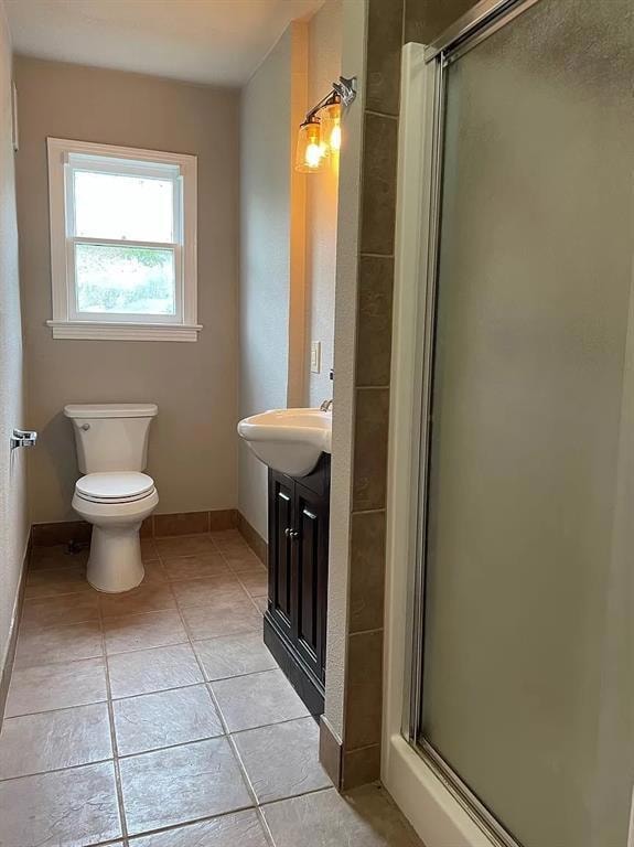 Full bathroom with tile patterned flooring, a sta