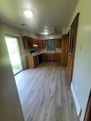 Kitchen featuring light wood-type flooring