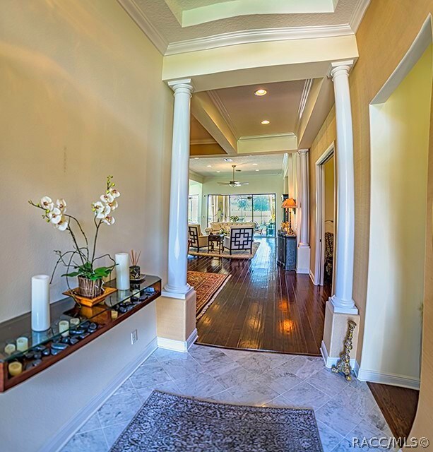 Carrera marble entry hall is a hint of what awaits