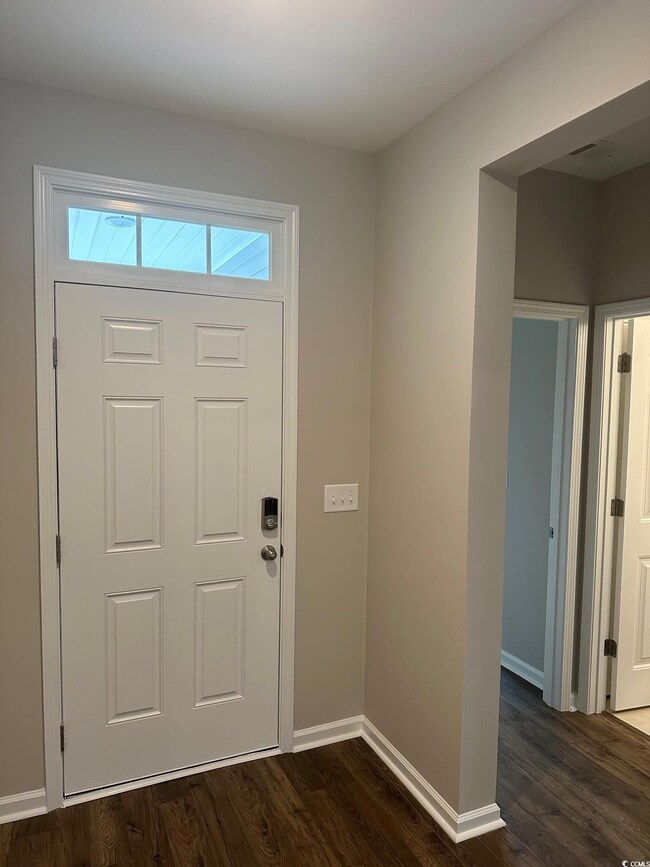 Entryway with dark hardwood / wood-style floors