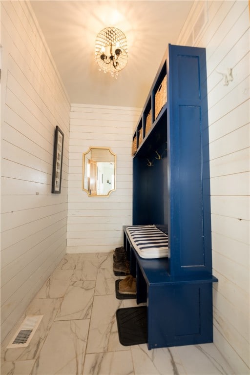   Main level mudroom.  Granite floors