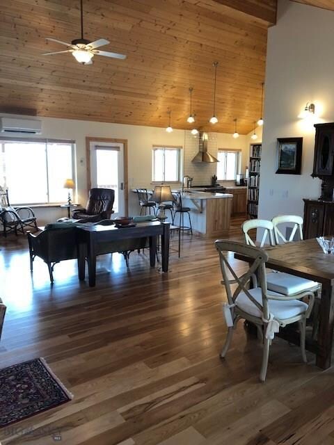 The Great Room... dining area, living area and kit