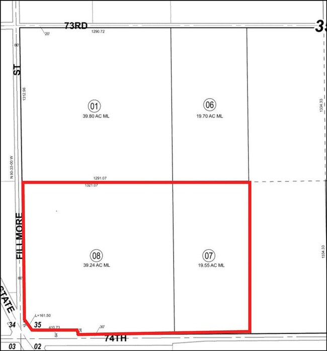 58.79 AC NEC Fillmore & Ave 74 Parcel Ma