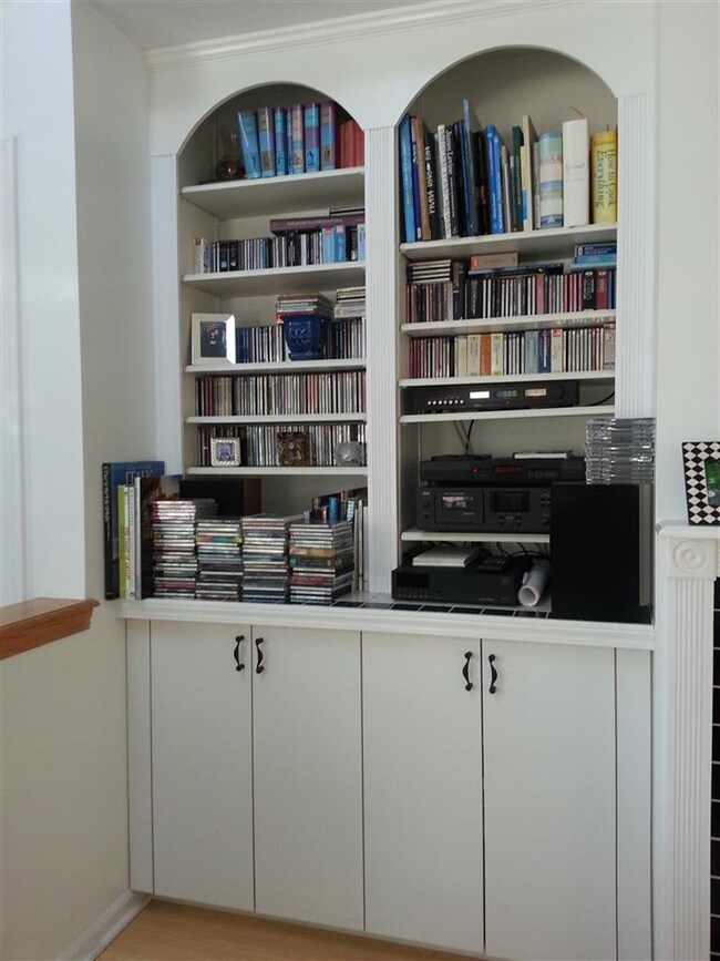 Beautiful built ins in the living room.