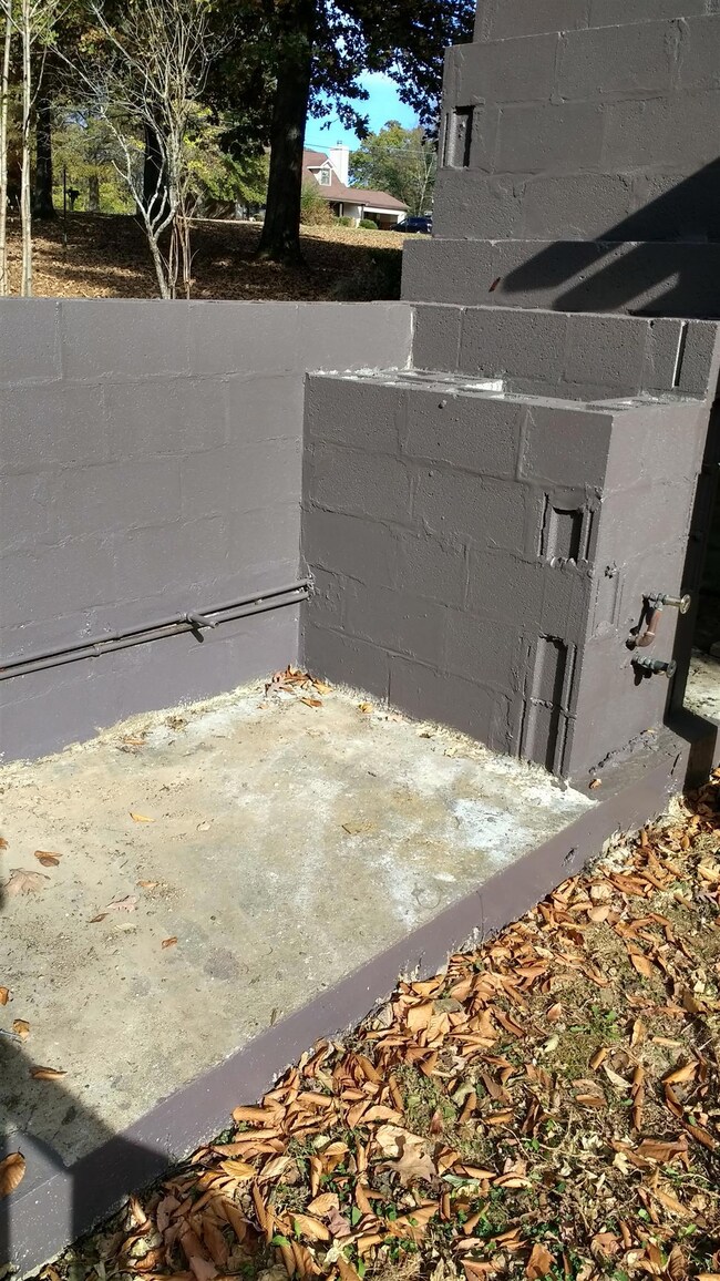 Outdoor kitchen area with gas hook-up and water.