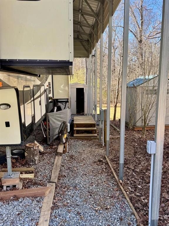 Right hand side of the lot and camper area