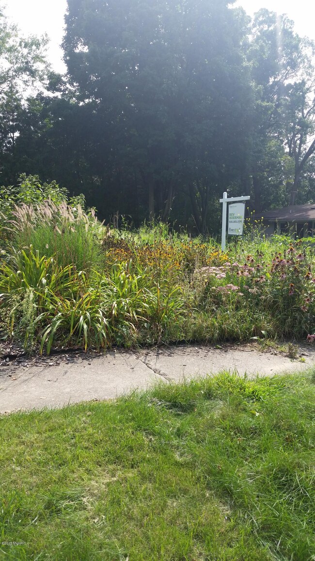 Some landscaping up front