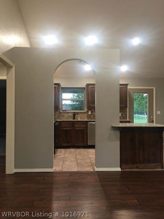 View of kitchen from living room