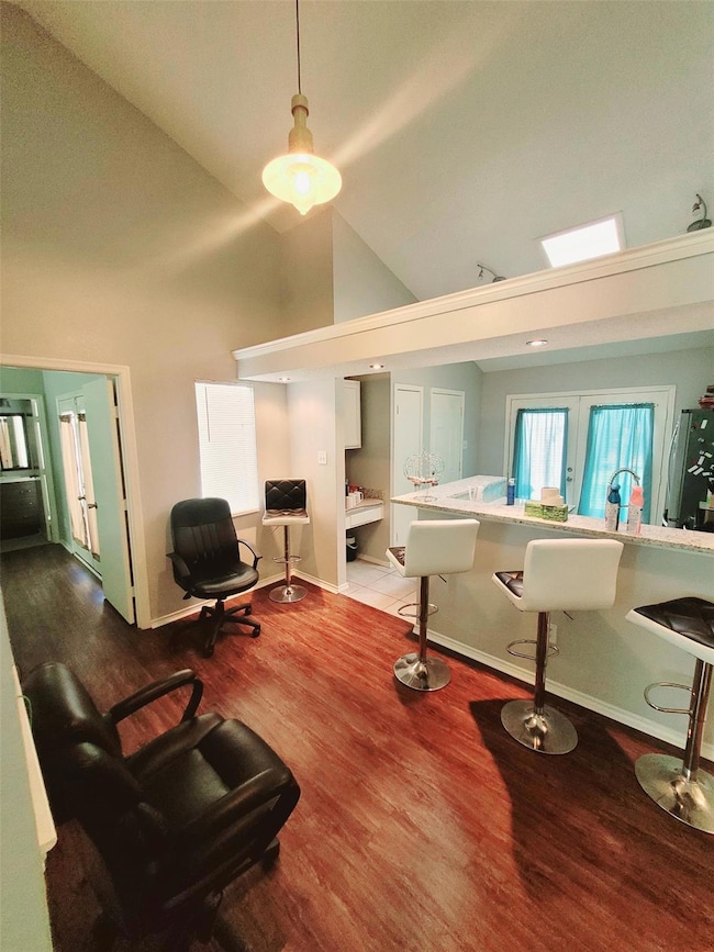 Living room featuring hardwood / wood-style floors