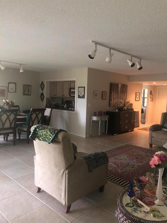 the living room and dining room