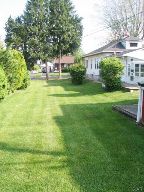 large, deep side yard