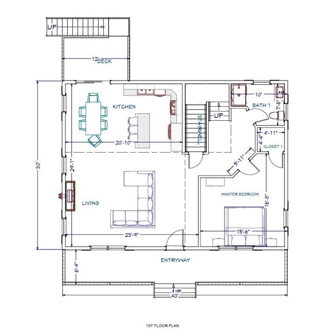 First floor layout--First floor primary bedroom