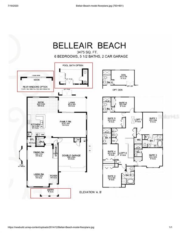 Belleair Beach Floor Plan from Park Square Homes. 