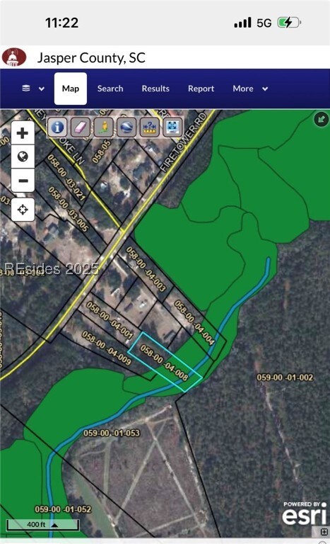 Map from Jasper County tax records.  Stream runs a
