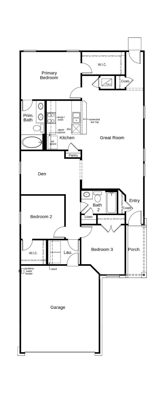 This floor plan features 3 bedrooms, 2 full baths and over 1,400 square feet of living space.