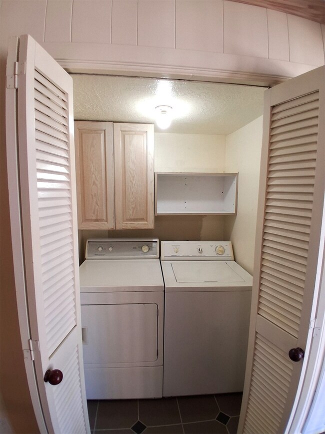 Washer/Dryer closet- inside the unit, storage cabinet