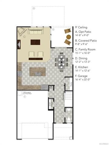 FIRST FLOOR - This home includes the rear patio.