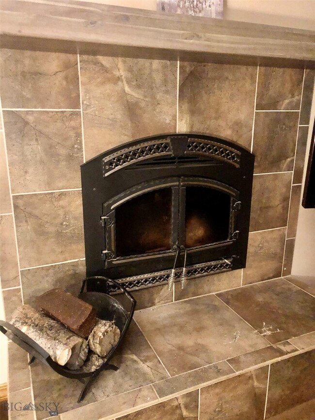 Main floor wood fireplace.