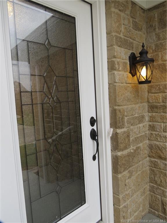 VIEW OF LEADED GLASS FRONT DOOR...
