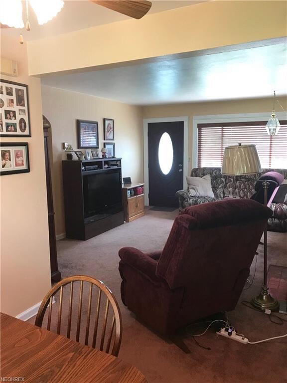 The living room can fit a good amount of furniture
