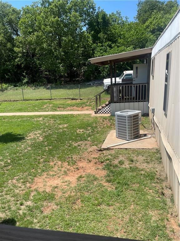 Back yard which is fenced