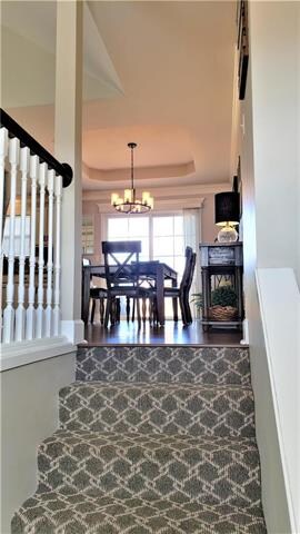 Strudy berber carpet for the entry stairs.