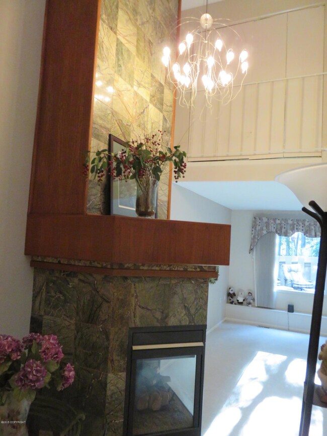 Gas fireplace in living room